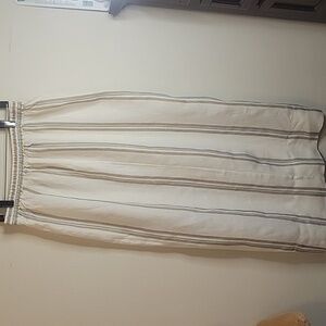 Madewell Cream and Brown Striped Maxi Skirt